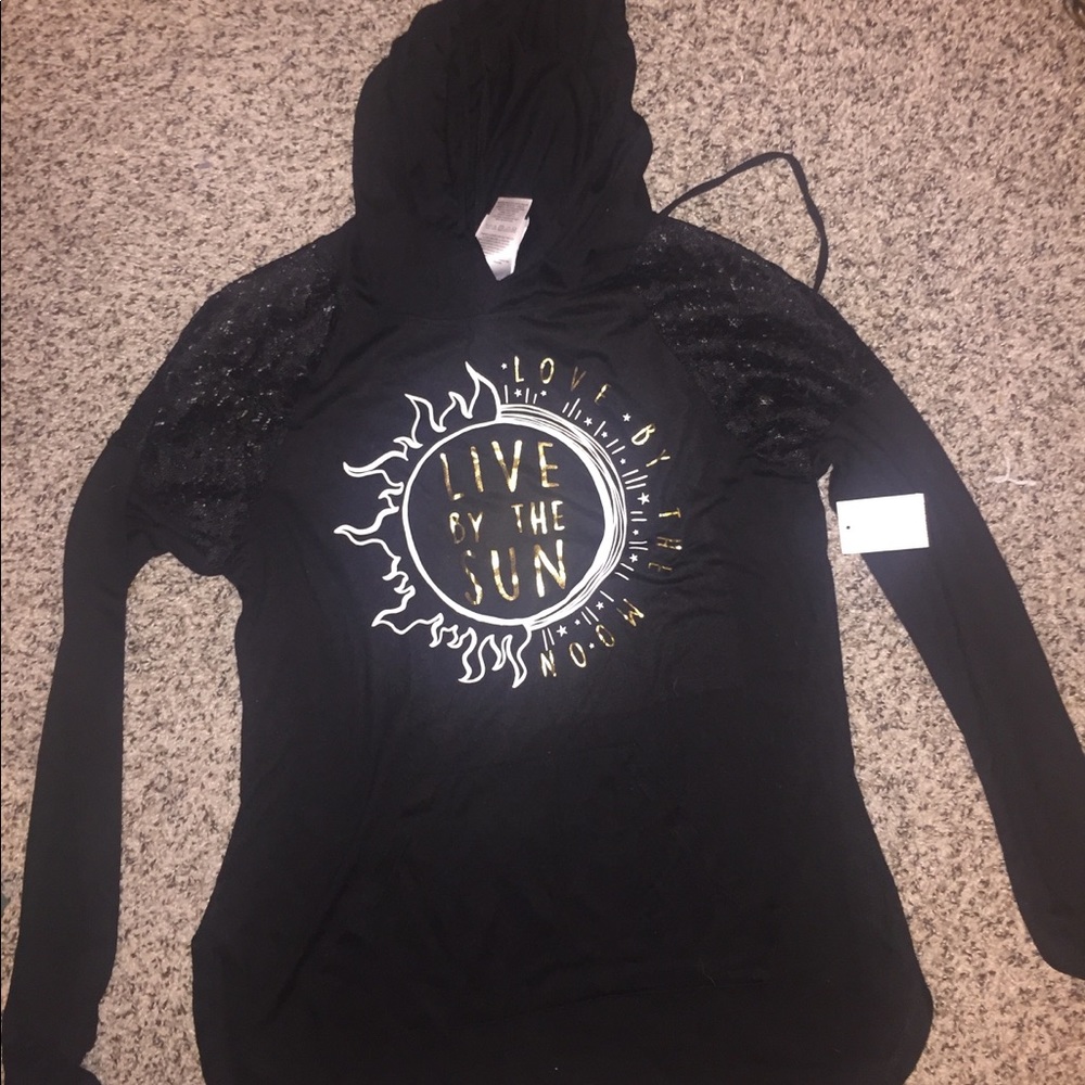 ‘Live by the sun love by the moon’ Hooded Shirt